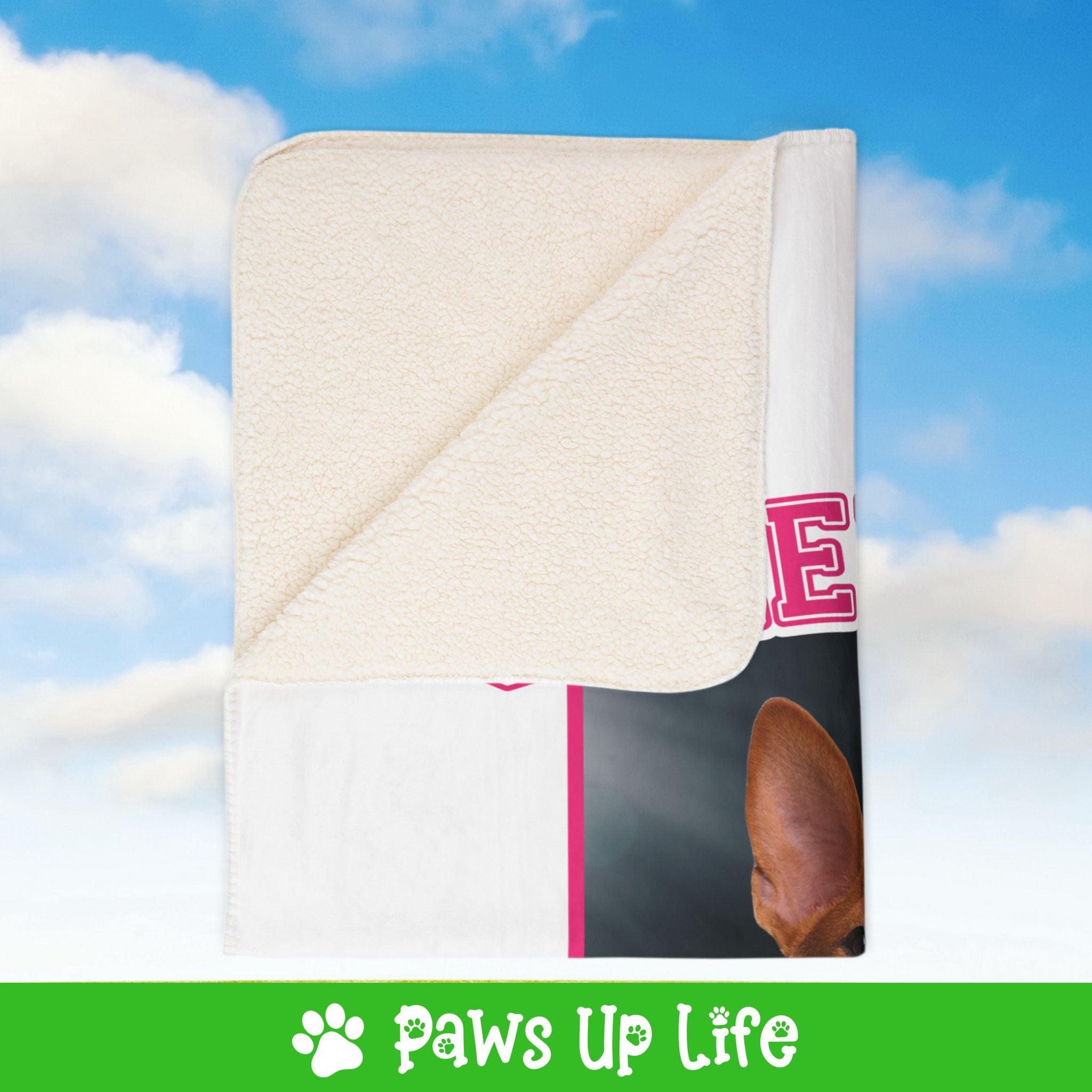 Basenji Cheer Buddy Cheerleading Dog Fleece Sherpa Blanket - Perfect for Snuggling and Cozy Napping | Paws Up Life, LLC