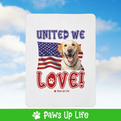 Yellow Lab Labrador Retriever Dog United We Love Fleece Sherpa Blanket - Perfect for Snuggling and Cozy Napping