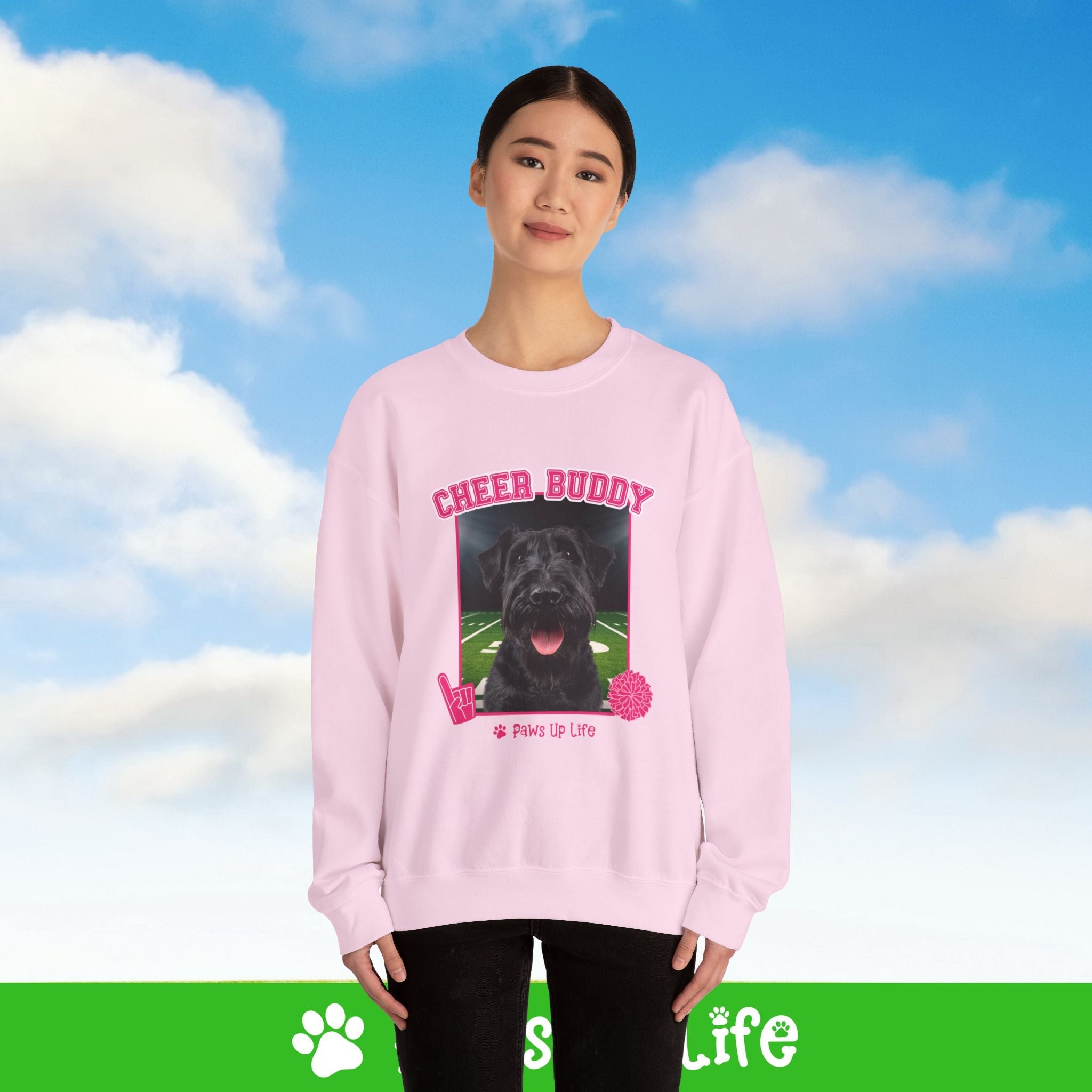 Irish Terrier Football Cheer Buddy Cheerleading Dog Crewneck Sweatshirt, Unisex Gift for Animal Lovers, Dog Mom Dad Sweatshirt, Cute Dog Lover Apparel, Fun Pet | Paws Up Life, LLC