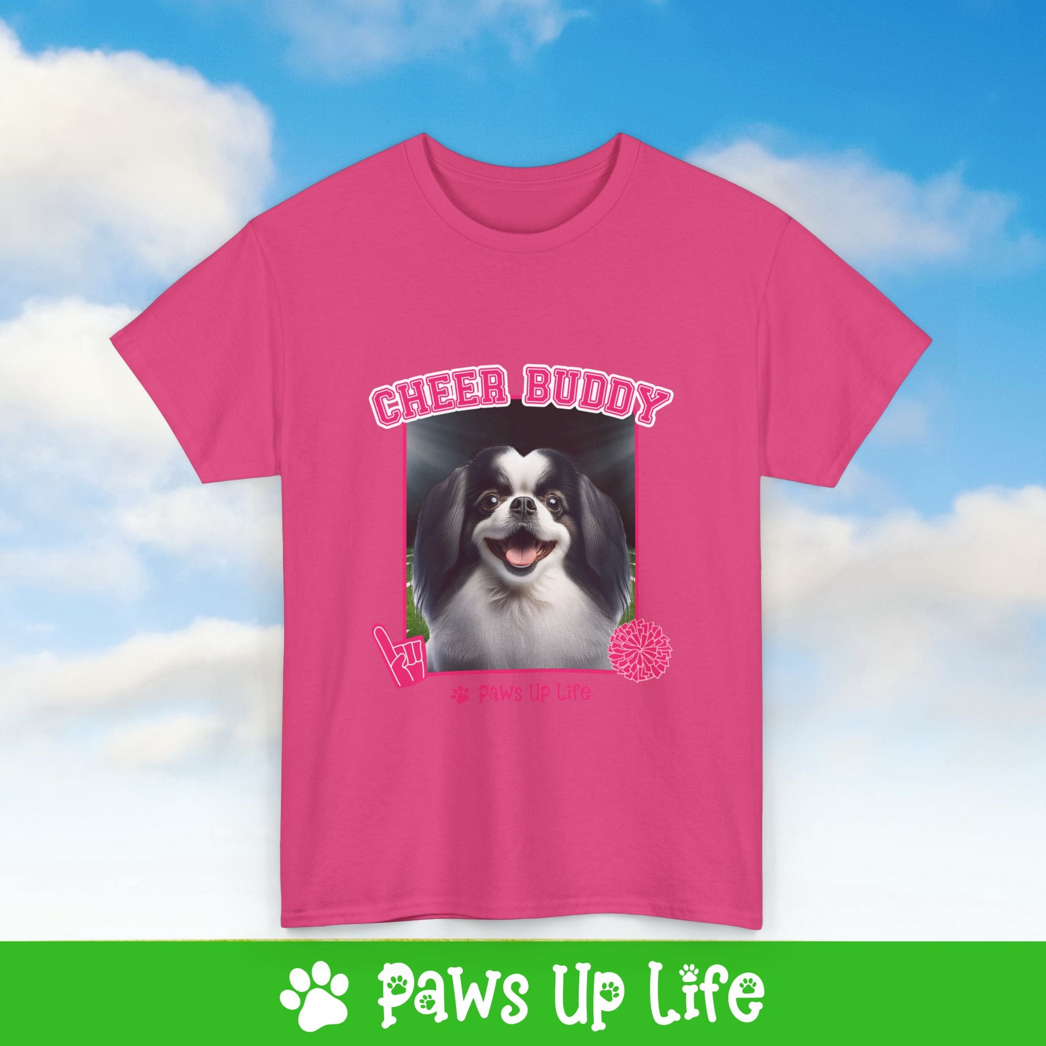 Japanese Chin Football Cheer Buddy Cheerleading Dog Tee, Shirt, Unisex Pet Lover Gift, Dog Mom Dad Tshirt, Animal Rescue Advocate, Cute Puppy Graphic Top Classic Collar | Paws Up Life, LLC