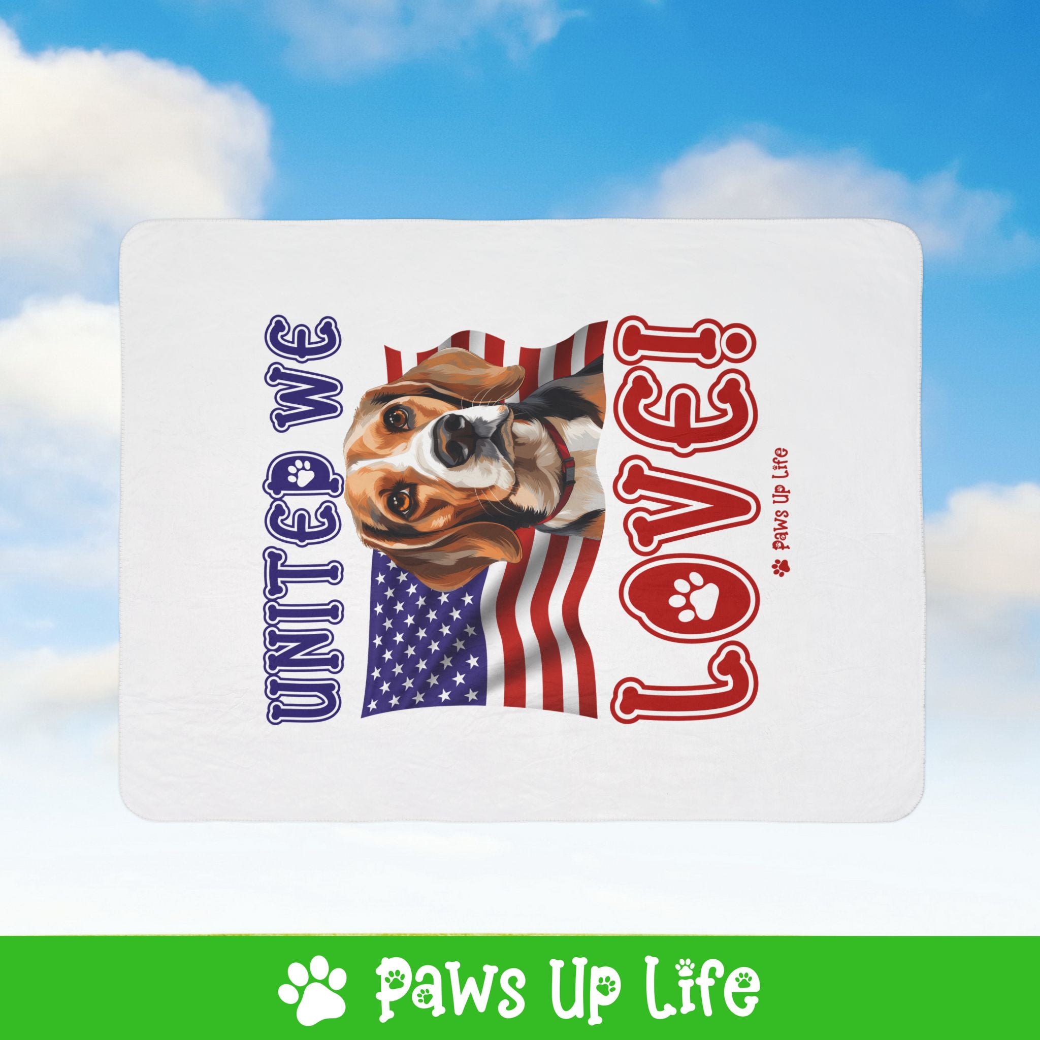 Beagle Dog United We Love Fleece Sherpa Blanket - Perfect for Snuggling and Cozy Napping | Paws Up Life, LLC