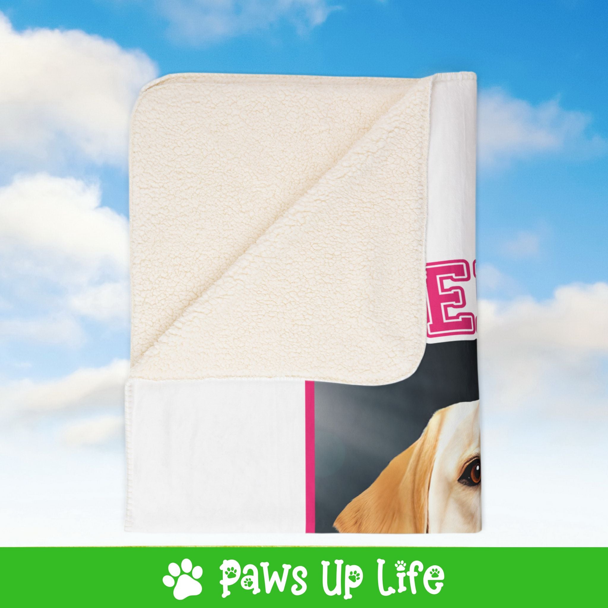 Labrador Retriever Yellow Lab Football Cheer Buddy Cheerleading Dog Fleece Sherpa Blanket - Perfect for Snuggling and Cozy Napping | Paws Up Life, LLC