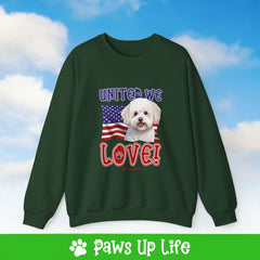 Bichon Frise Dog United We Love Dog Crewneck Sweatshirt, Unisex Gift for Animal Lovers, Dog Mom Dad Sweatshirt, Cute Dog Lover Apparel, Fun Pet | Paws Up Life, LLC