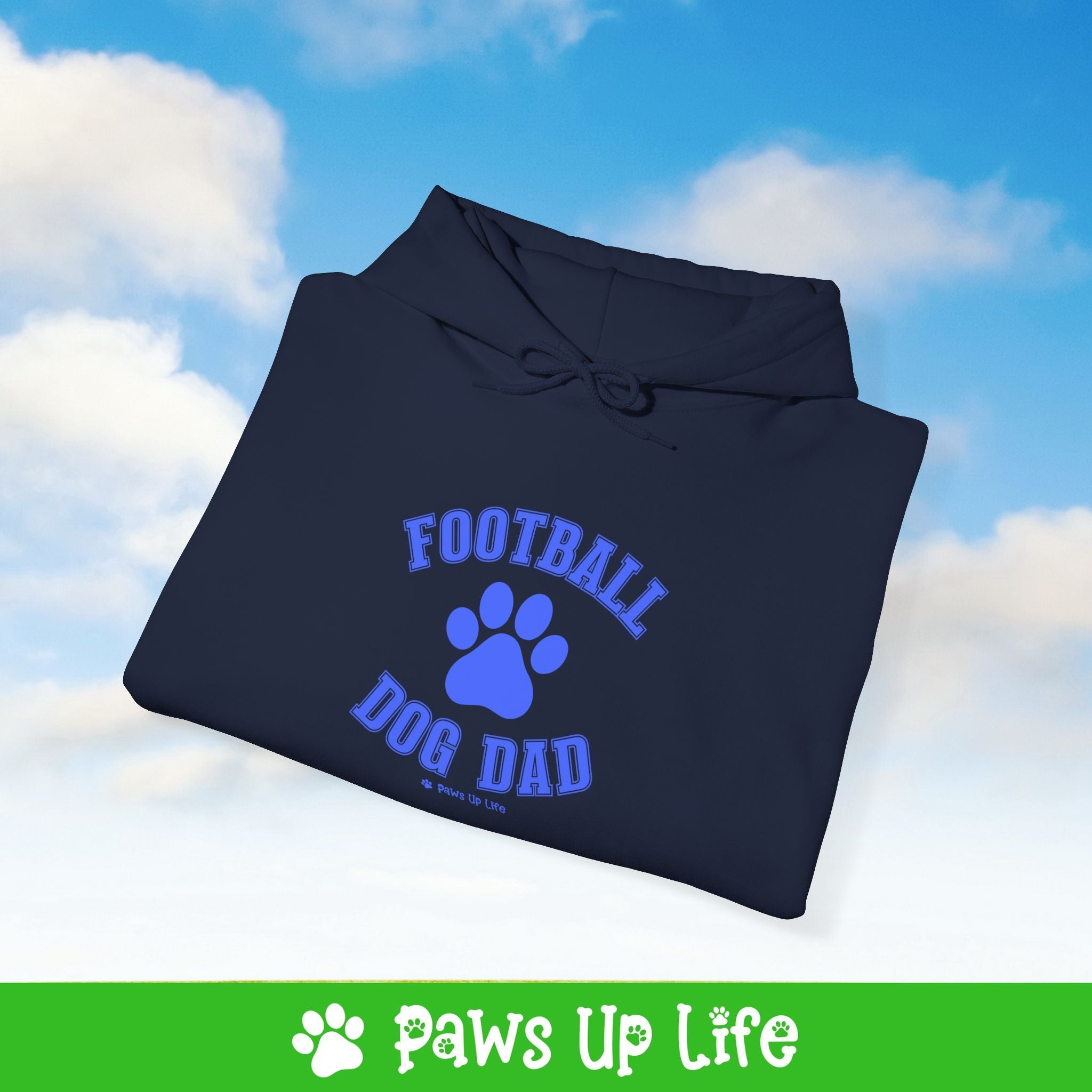 Football Dog Dad Football Unisex Hoodie Hooded Sweatshirt Classic Cotton | Paws Up Life, LLC