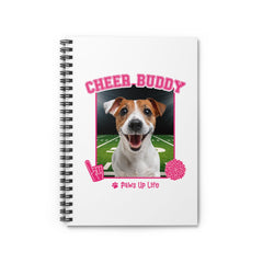 Jack Russell Football Cheer Buddy Cheerleading Dog Spiral Notebook for Office and Home - Ruled Line