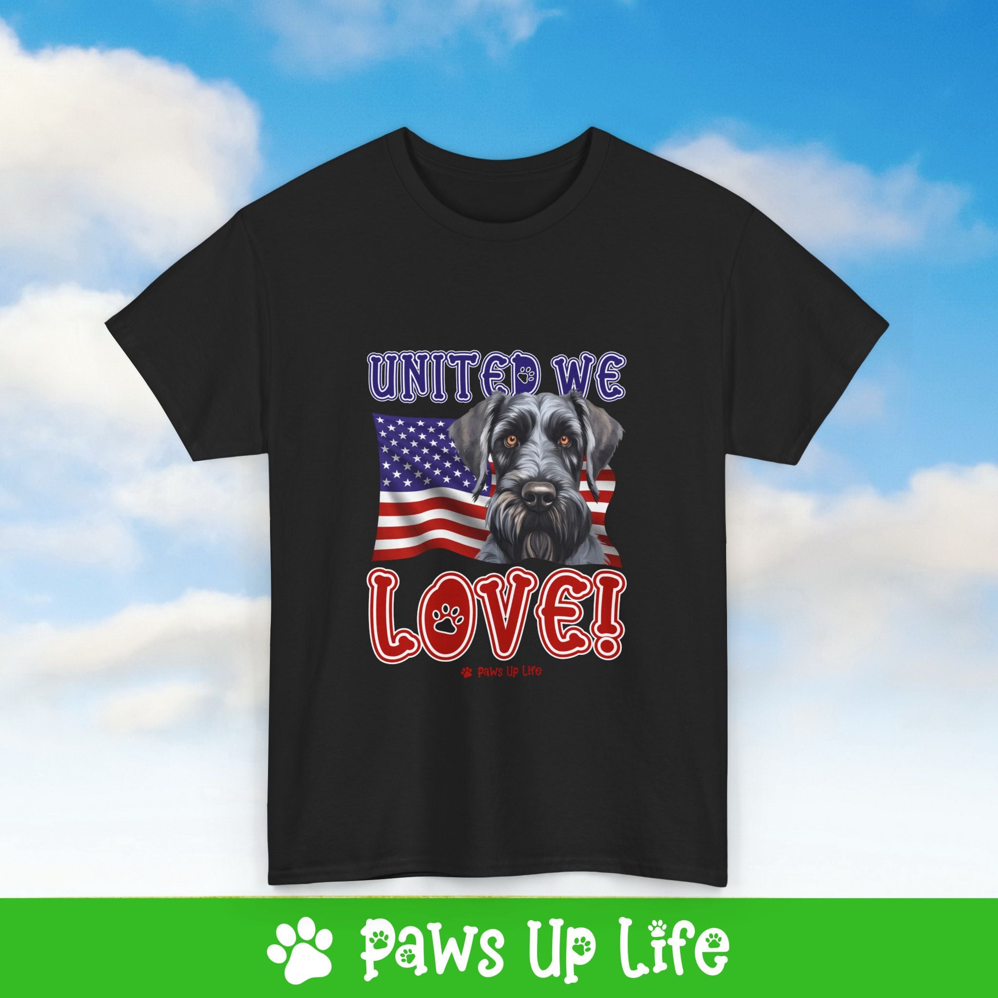 Giant Schnauzer Dog United We Love Dog Tee, Shirt, Unisex Pet Lover Gift, Dog Mom Dad Tshirt, Animal Rescue Advocate, Cute Puppy Graphic Top Classic Collar | Paws Up Life, LLC