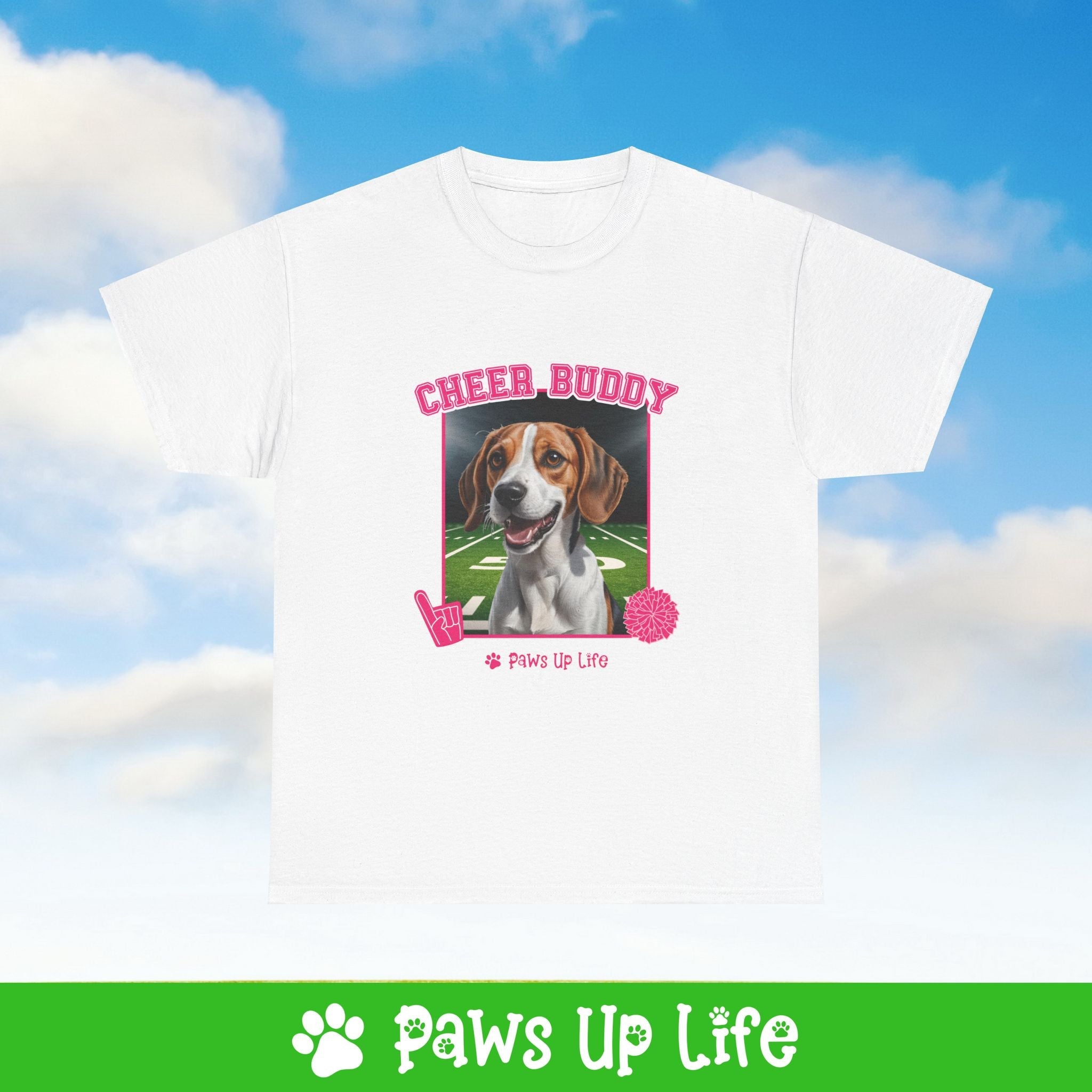 Beagle Cheer Buddy Cheerleading Dog Tee, Shirt, Unisex Pet Lover Gift, Dog Mom Dad Tshirt, Animal Rescue Advocate, Cute Puppy Graphic Top Classic Collar | Paws Up Life, LLC