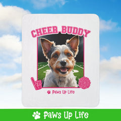 Biewer Terrier Football Cheer Buddy Cheerleading Dog Fleece Sherpa Blanket - Perfect for Snuggling and Cozy Napping | Paws Up Life, LLC