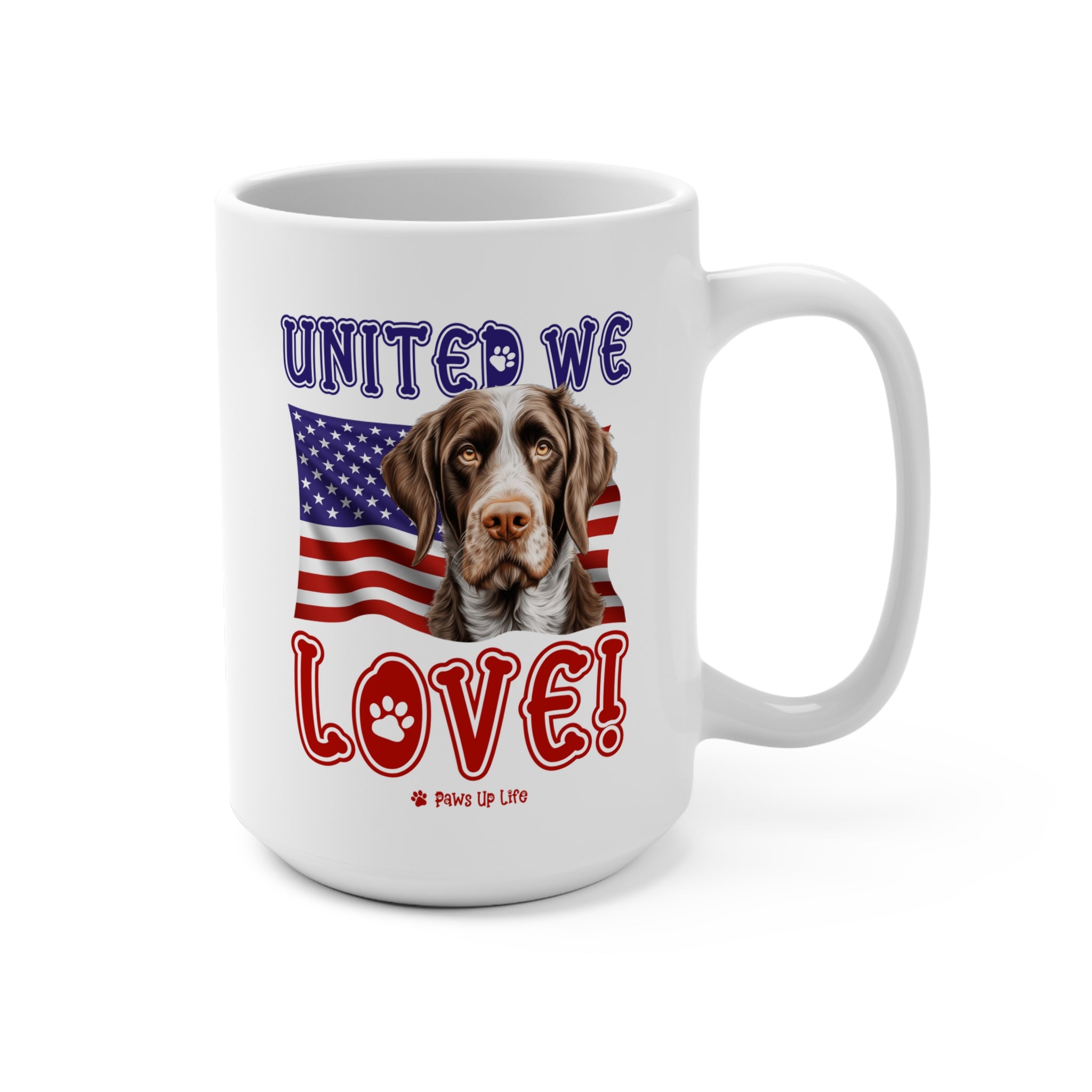 German Wirehaired Pointer Dog United We Love 15oz Large Coffee Mug Ceramic Drinkware Tea Washable | Paws Up Life, LLC