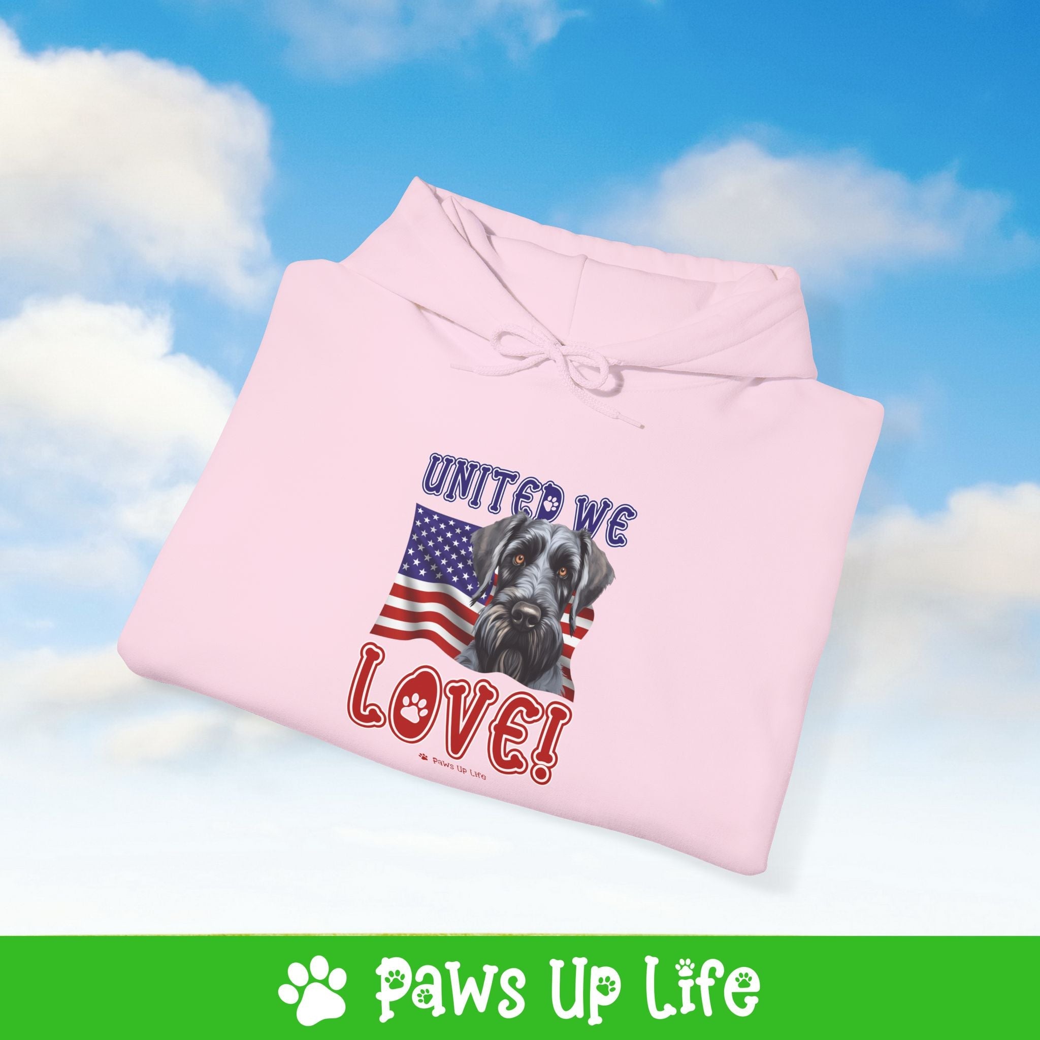 Giant Schnauzer Dog United We Love Unisex Hoodie Hooded Sweatshirt Classic Comfy Cotton | Paws Up Life, LLC