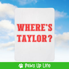 Where's Taylor Football Fleece Sherpa Blanket - Perfect for Snuggling and Cozy Napping | Paws Up Life, LLC