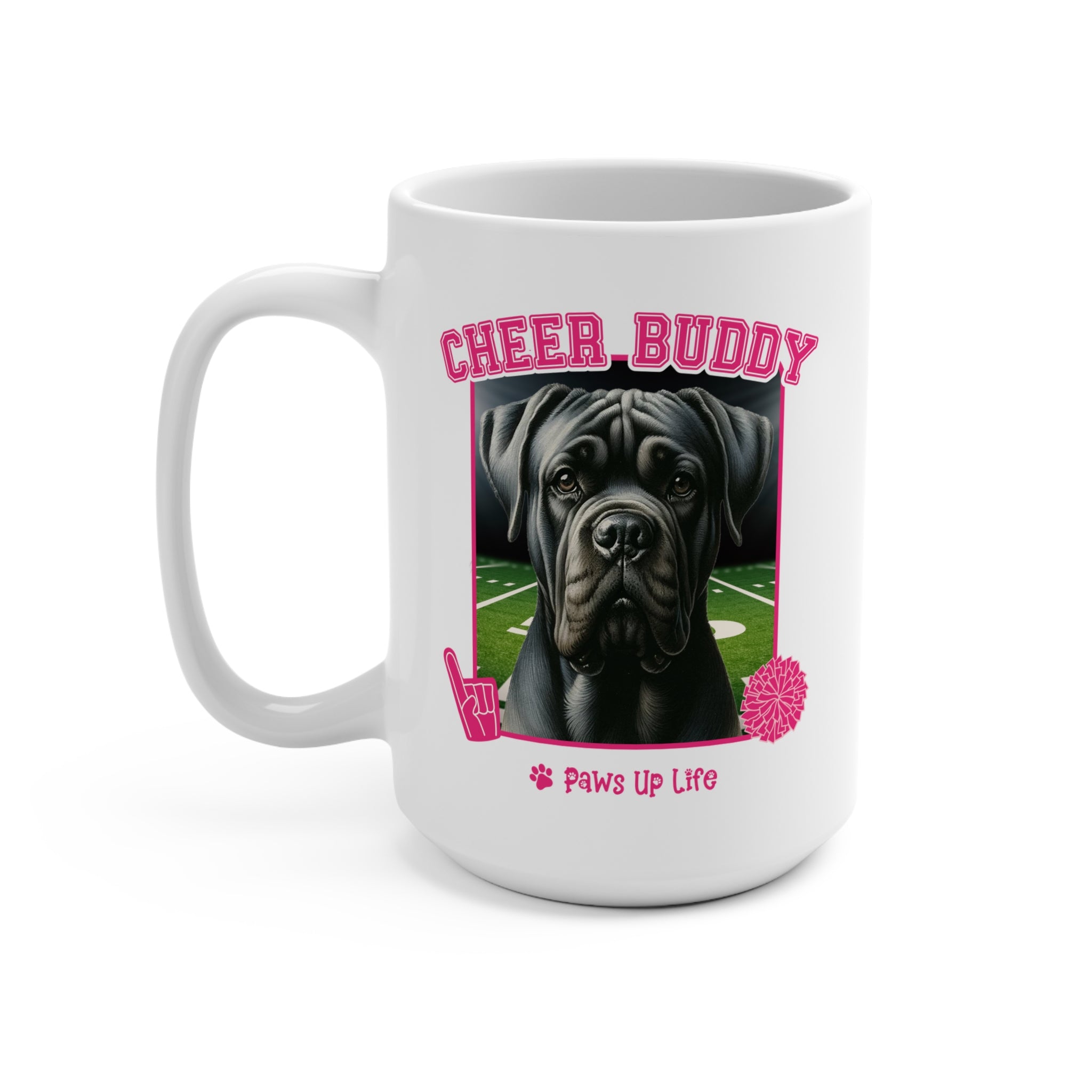 Cane Corso Football Cheer Buddy Cheerleading Dog 15oz Large Coffee Mug Ceramic Drinkware Tea Washable | Paws Up Life, LLC