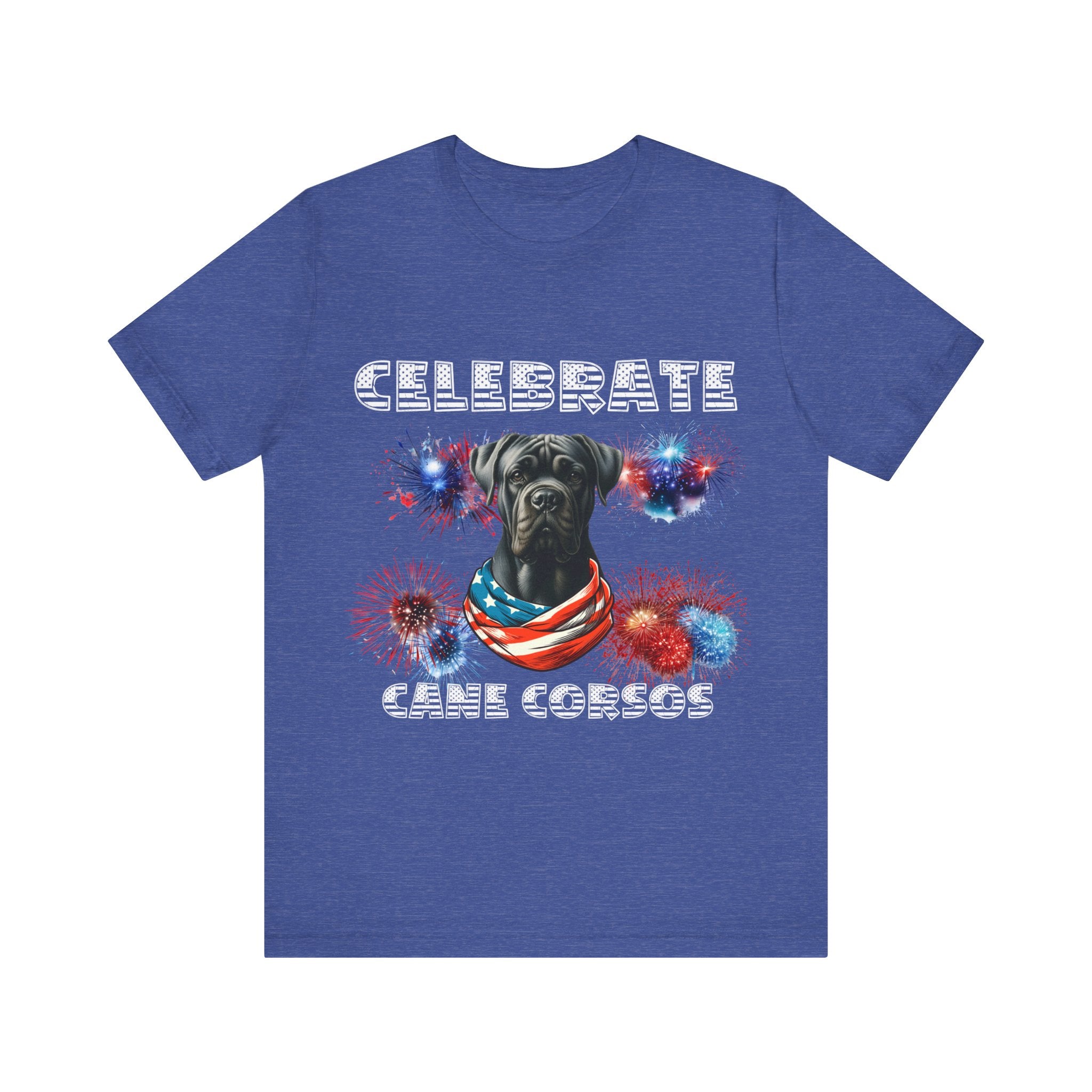 Celebrate Cane Corso Dog Patriotic Unisex Jersey Short Sleeve Tee Bella Canvas 3001 | Paws Up Life, LLC