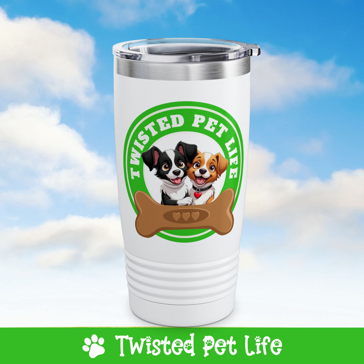 Twisted Pet Life Brand Logo Ringneck Tumbler 20oz Green