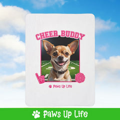 Chihuahua Football Cheer Buddy Cheerleading Dog Fleece Sherpa Blanket - Perfect for Snuggling and Cozy Napping | Paws Up Life, LLC