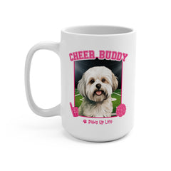 Maltese Football Cheer Buddy Cheerleading Dog 15oz Large Coffee Mug Ceramic Drinkware Tea Washable | Paws Up Life, LLC