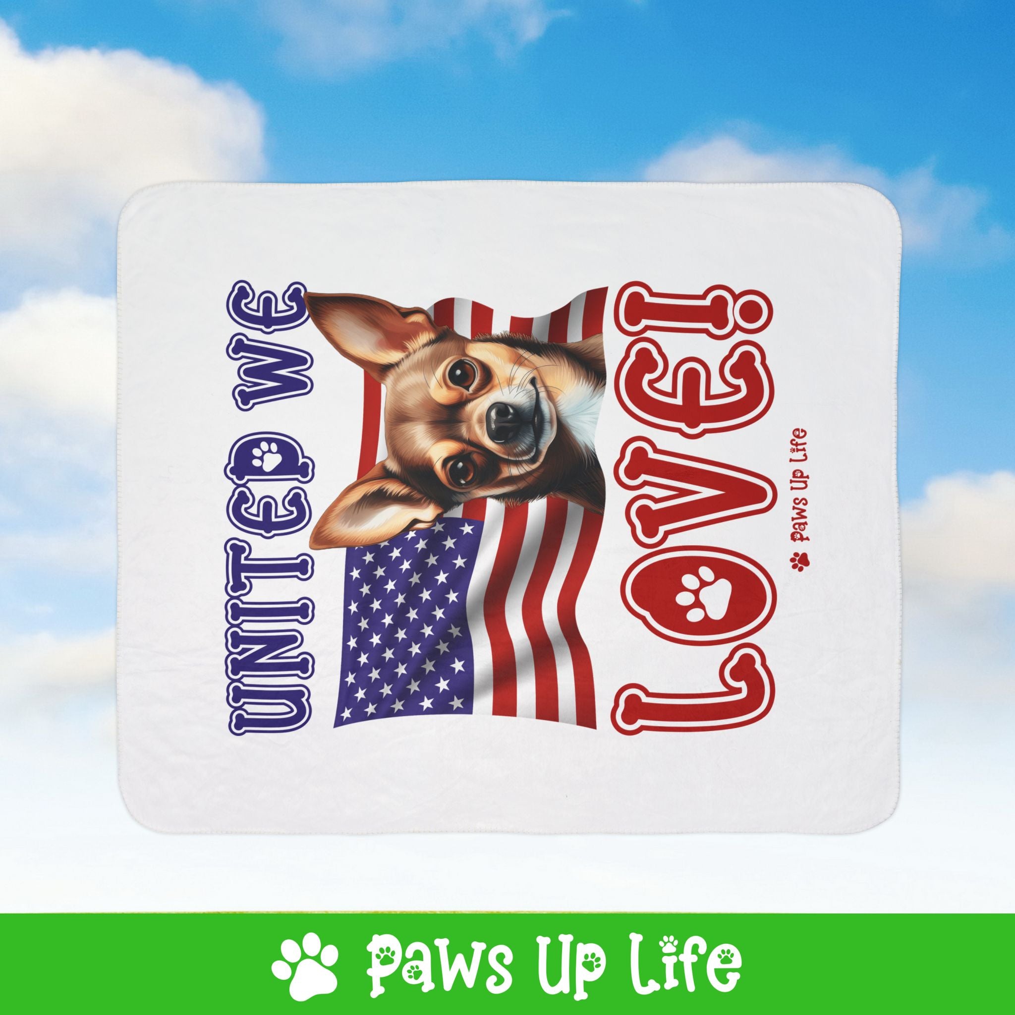 Chihuahua Dog United We Love Fleece Sherpa Blanket - Perfect for Snuggling and Cozy Napping | Paws Up Life, LLC