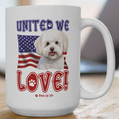 Bichon Frise Dog United We Love 15oz Large Coffee Mug Ceramic Drinkware Tea Washable | Paws Up Life, LLC