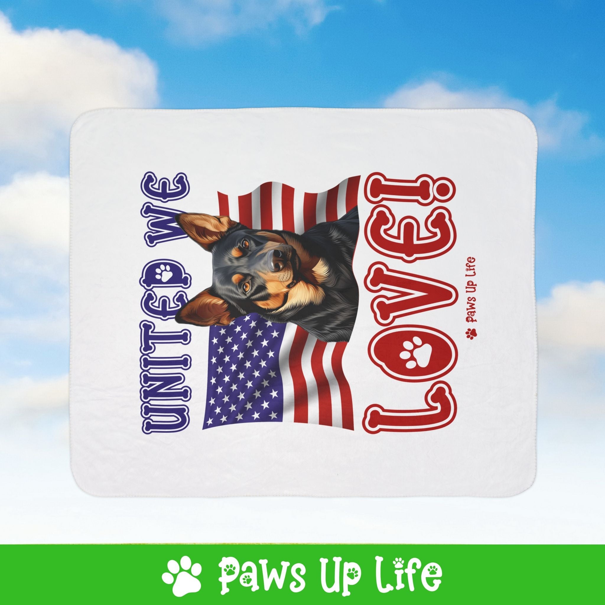 Australian Kelpie Dog United We Love Fleece Sherpa Blanket - Perfect for Snuggling and Cozy Napping