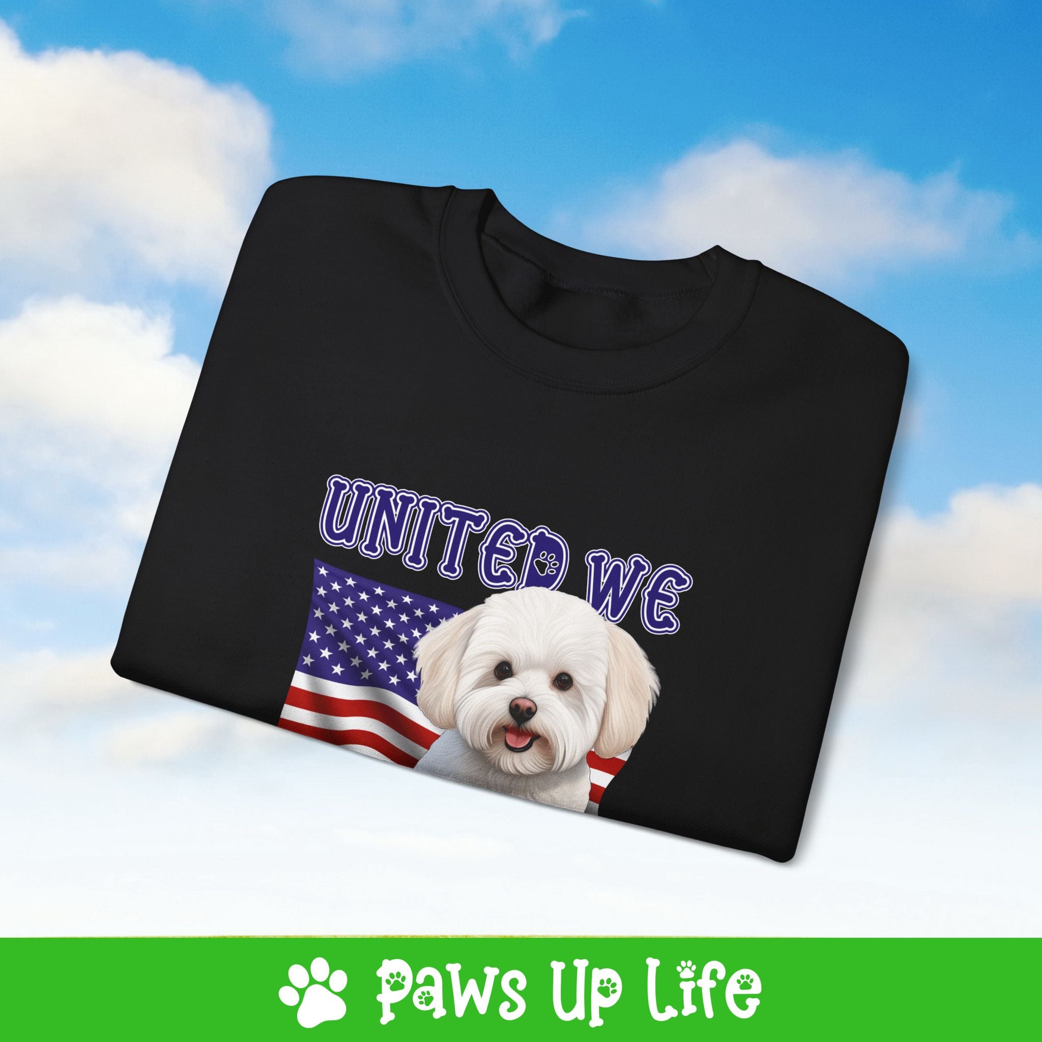 Bichon Frise Dog United We Love Dog Crewneck Sweatshirt, Unisex Gift for Animal Lovers, Dog Mom Dad Sweatshirt, Cute Dog Lover Apparel, Fun Pet | Paws Up Life, LLC