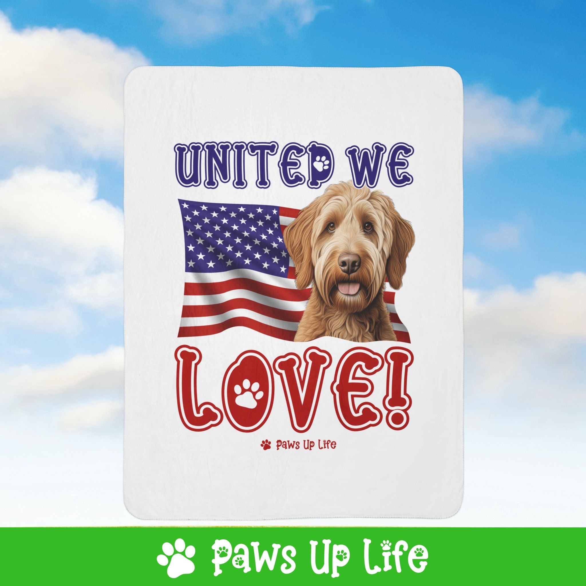 Labradoodle Dog United We Love Fleece Sherpa Blanket - Perfect for Snuggling and Cozy Napping | Paws Up Life, LLC