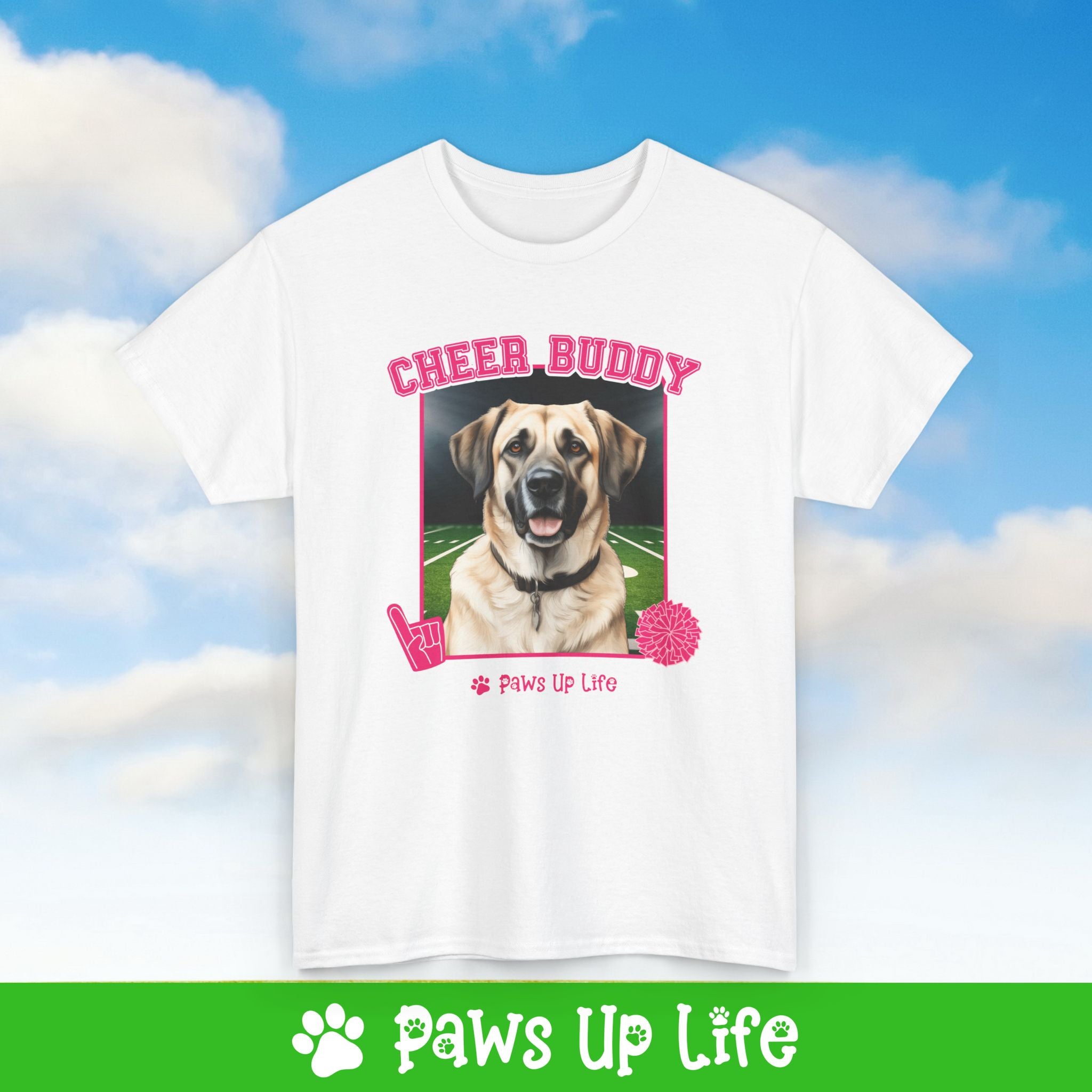 Anatolian Shepherd Cheer Buddy Cheerleading Dog Tee, Shirt, Unisex Pet Lover Gift, Dog Mom Dad Tshirt, Animal Rescue Advocate, Cute Puppy Graphic Top Classic Collar | Paws Up Life, LLC