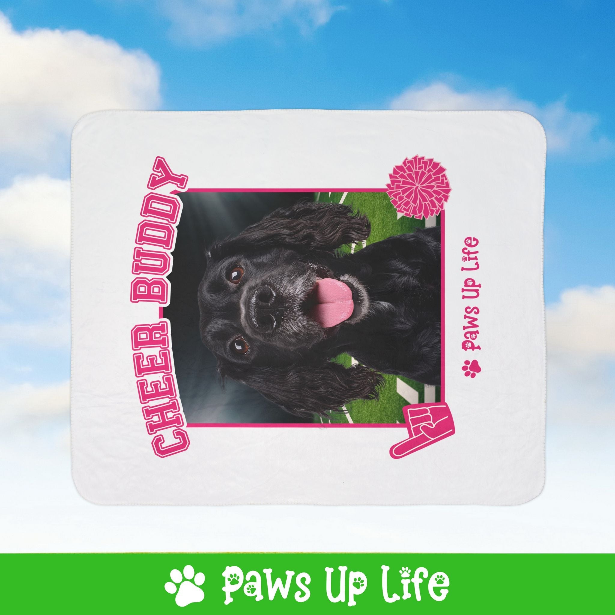 Boykin Spaniel Football Cheer Buddy Cheerleading Dog Fleece Sherpa Blanket - Perfect for Snuggling and Cozy Napping | Paws Up Life, LLC