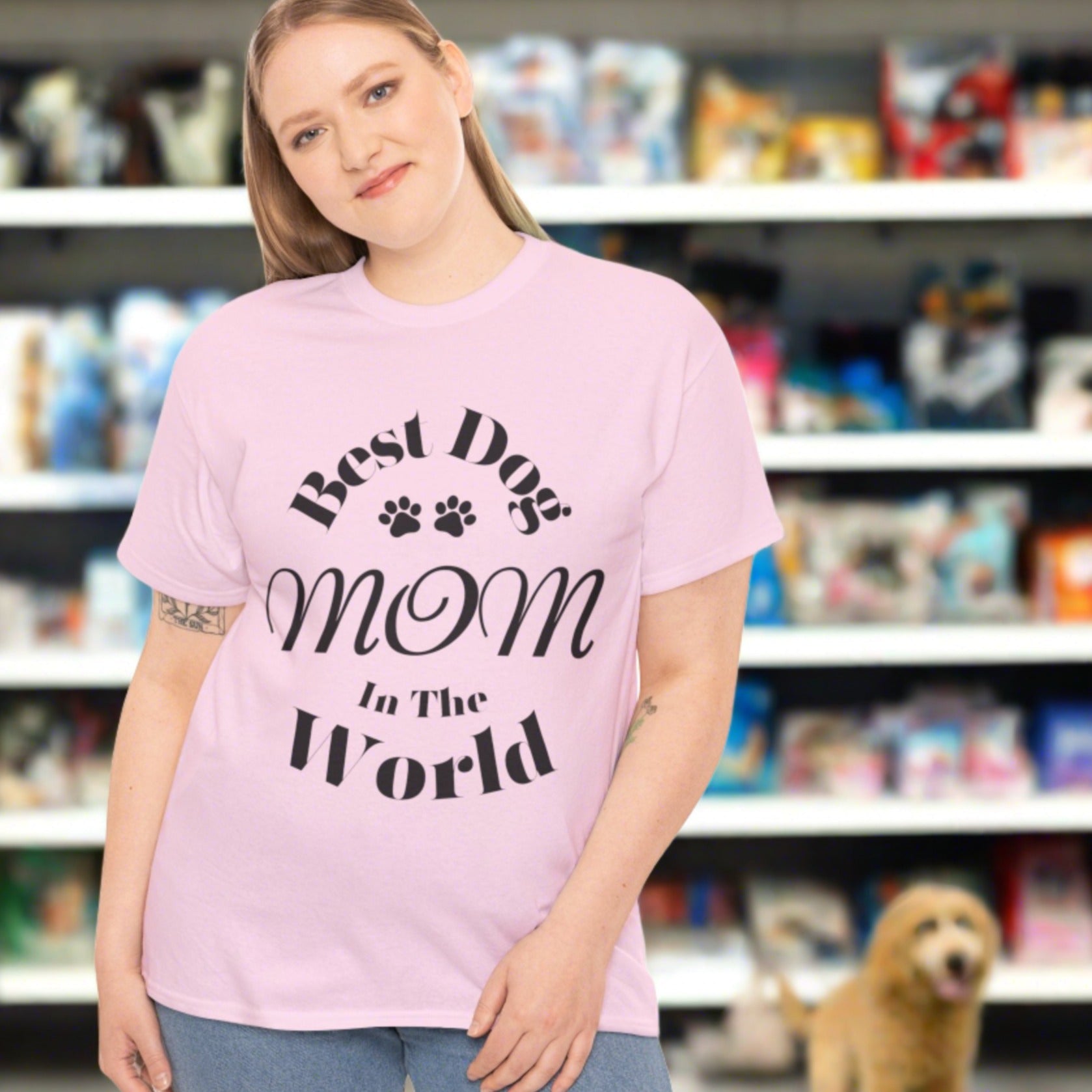 Best Dog Mom In The World T-Shirt: Perfect Gift for Pet Lovers | Comfortable Tee for Proud Fur Moms Unisex Heavy Cotton Tee | Paws Up Life, LLC