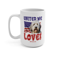 Old English Sheepdog Dog United We Love 15oz Large Coffee Mug Ceramic Drinkware Tea Washable | Paws Up Life, LLC