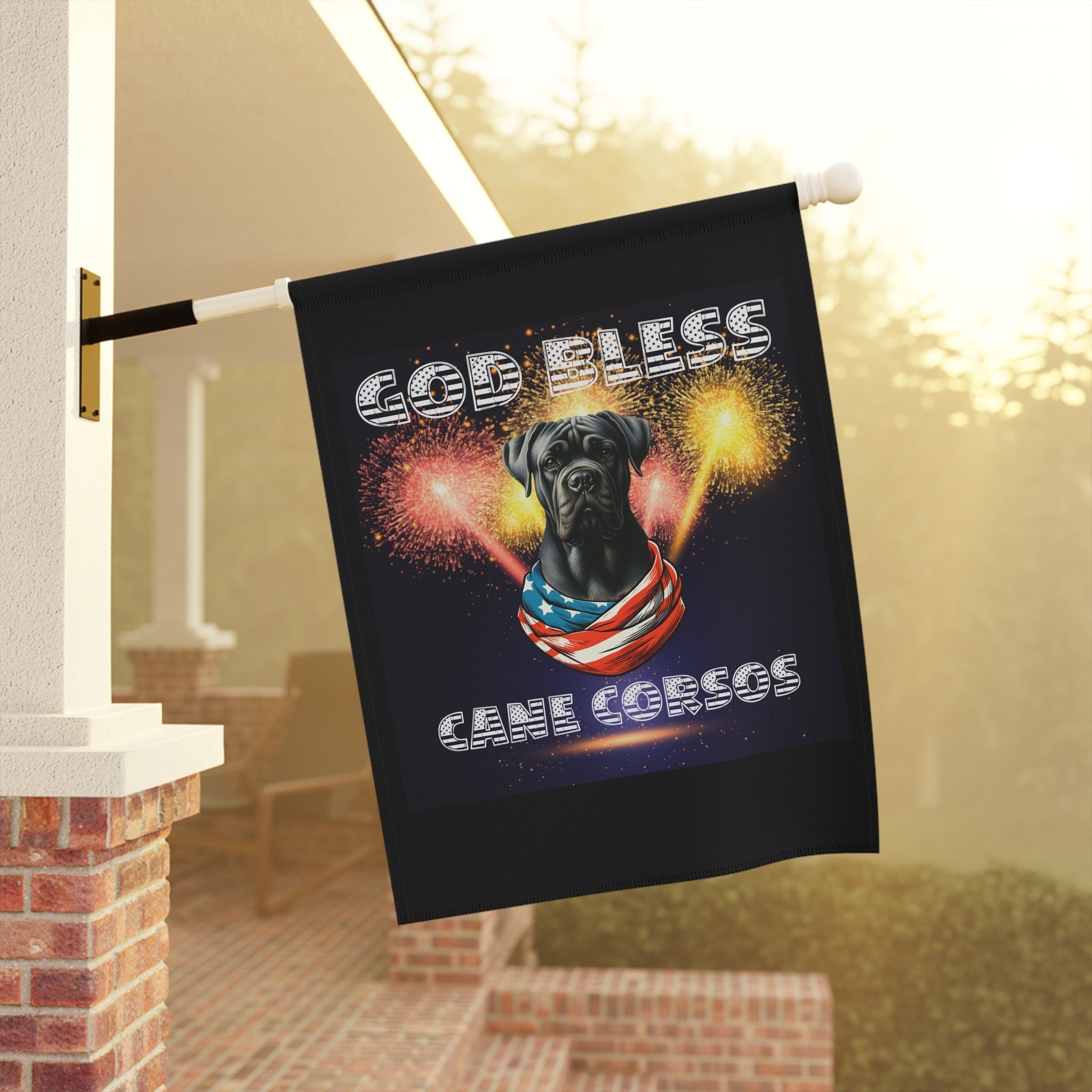 God Bless Cane Corso Patriotic Garden & House Banner | Paws Up Life, LLC