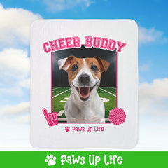 Jack Russell Football Cheer Buddy Cheerleading Dog Fleece Sherpa Blanket - Perfect for Snuggling and Cozy Napping | Paws Up Life, LLC