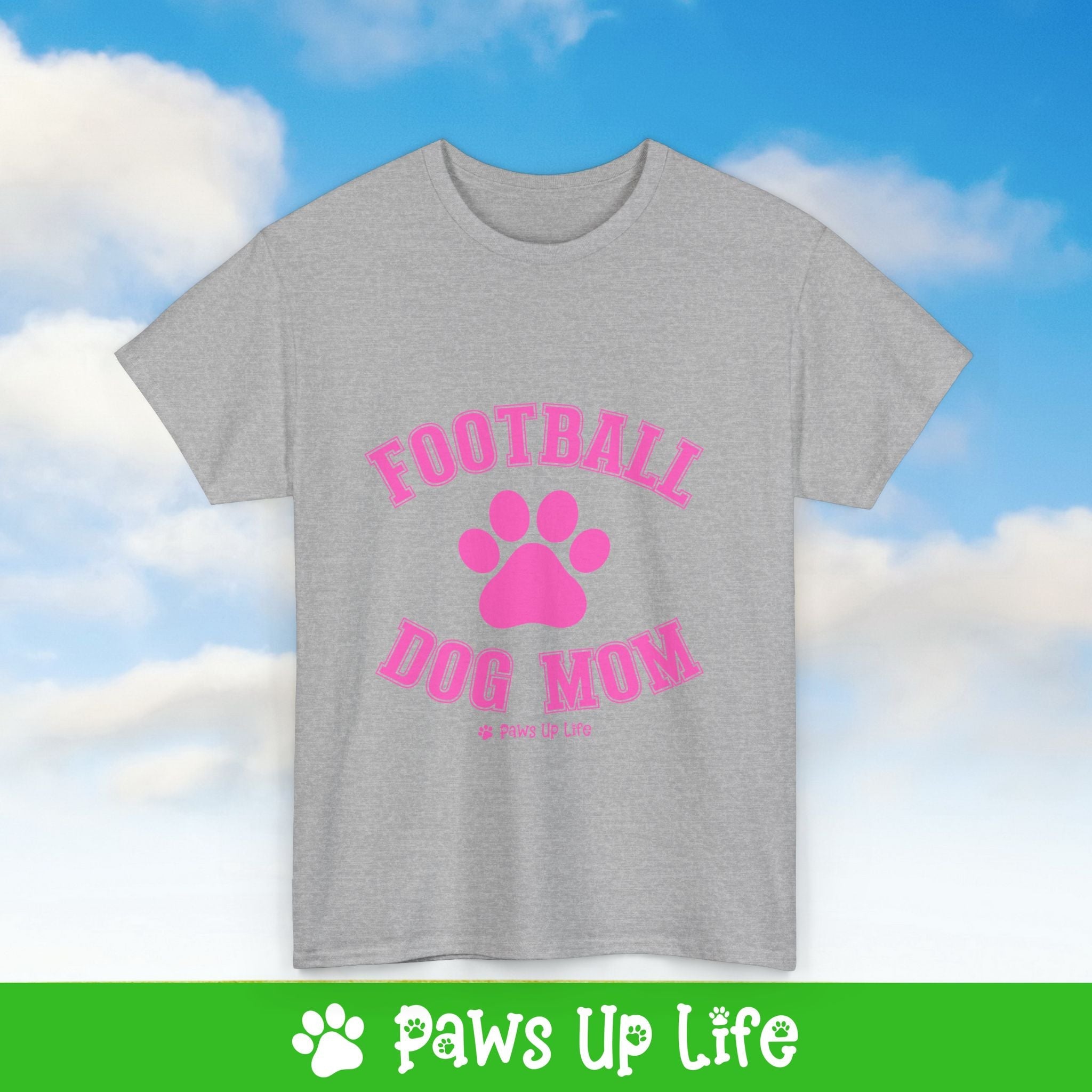 Football Dog Mom Tee, Shirt, Unisex Pet Lover Gift, Dog Mom Dad Tshirt, Animal Rescue Advocate, Cute Puppy Graphic Top Classic Collar | Paws Up Life, LLC