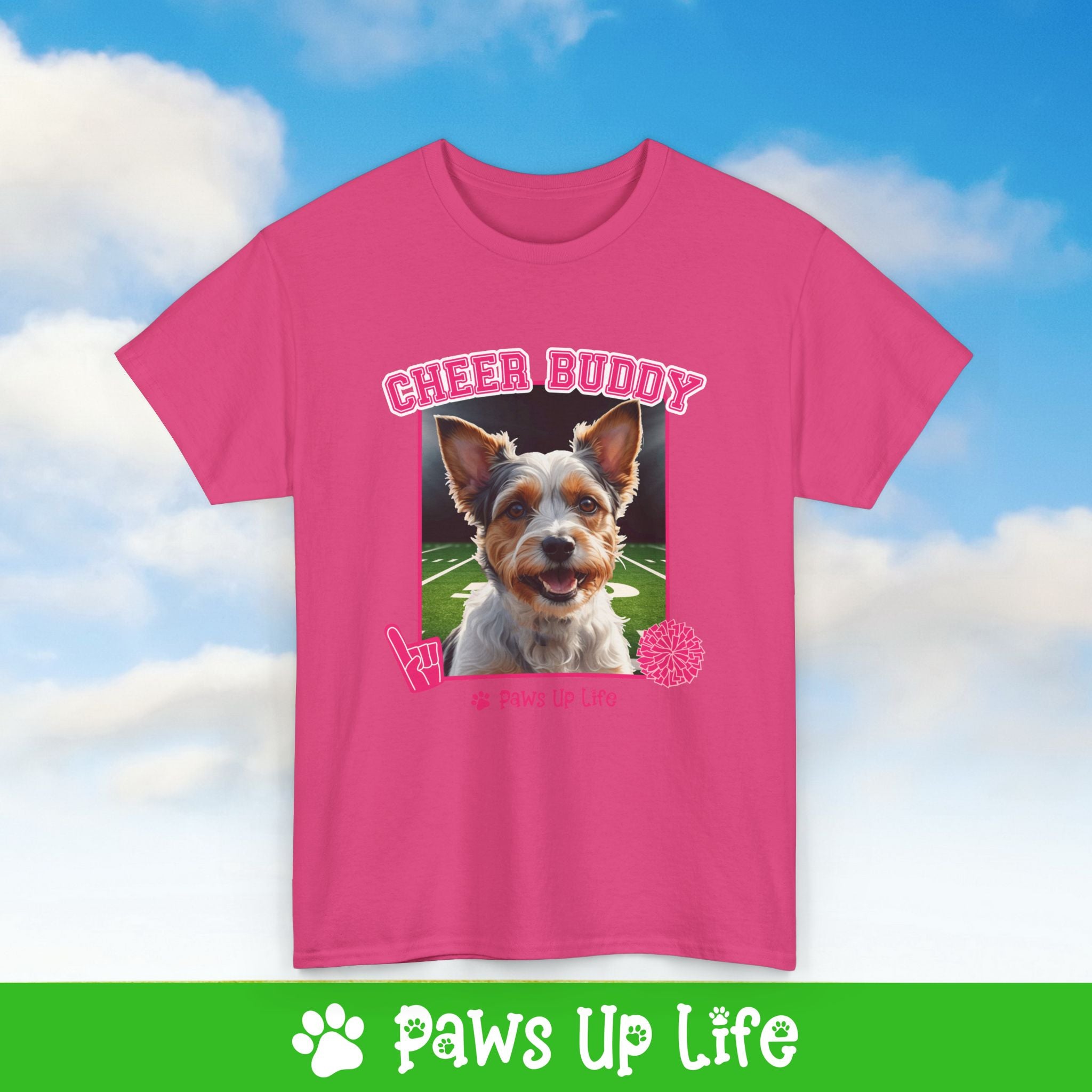 Biewer Terrier Football Cheer Buddy Cheerleading Dog Tee, Shirt, Unisex Pet Lover Gift, Dog Mom Dad Tshirt, Animal Rescue Advocate, Cute Puppy Graphic Top Classic Collar | Paws Up Life, LLC