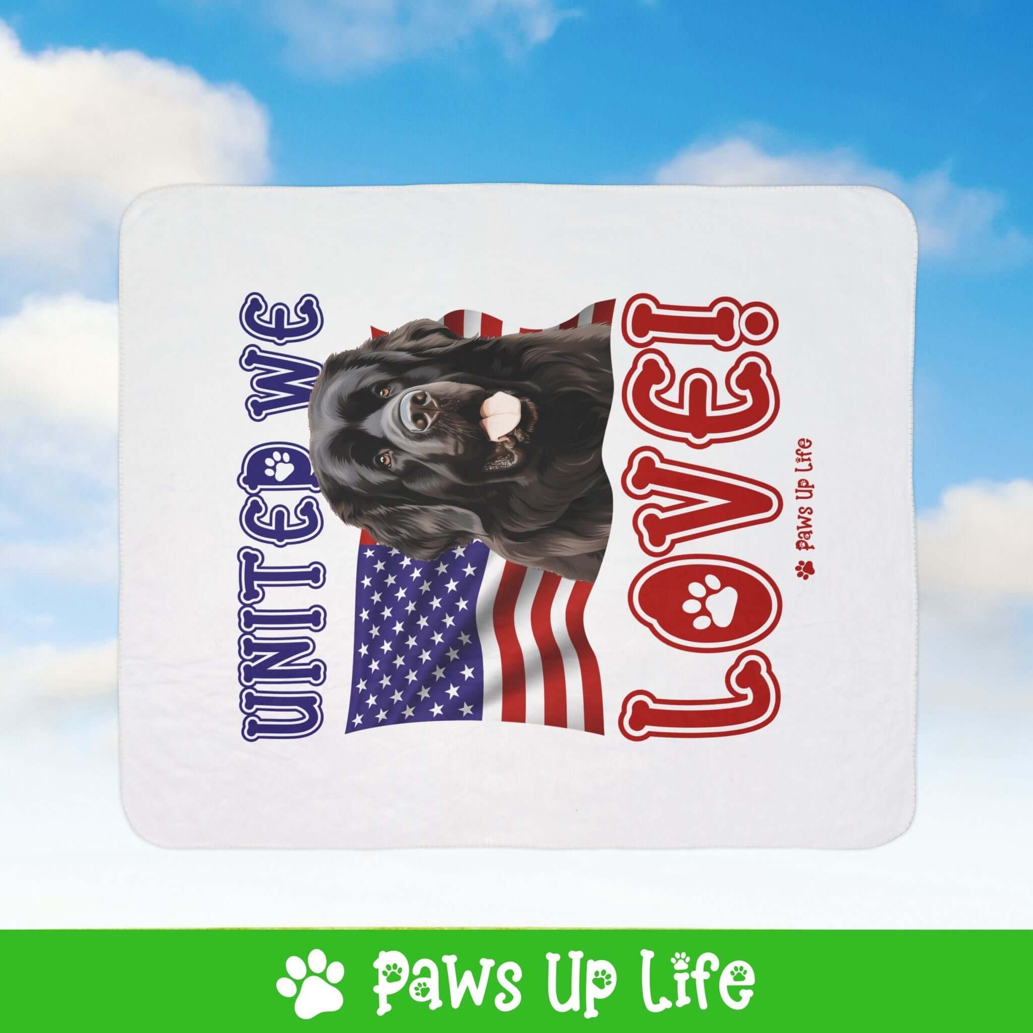 Newfoundland Dog United We Love Fleece Sherpa Blanket - Perfect for Snuggling and Cozy Napping | Paws Up Life, LLC