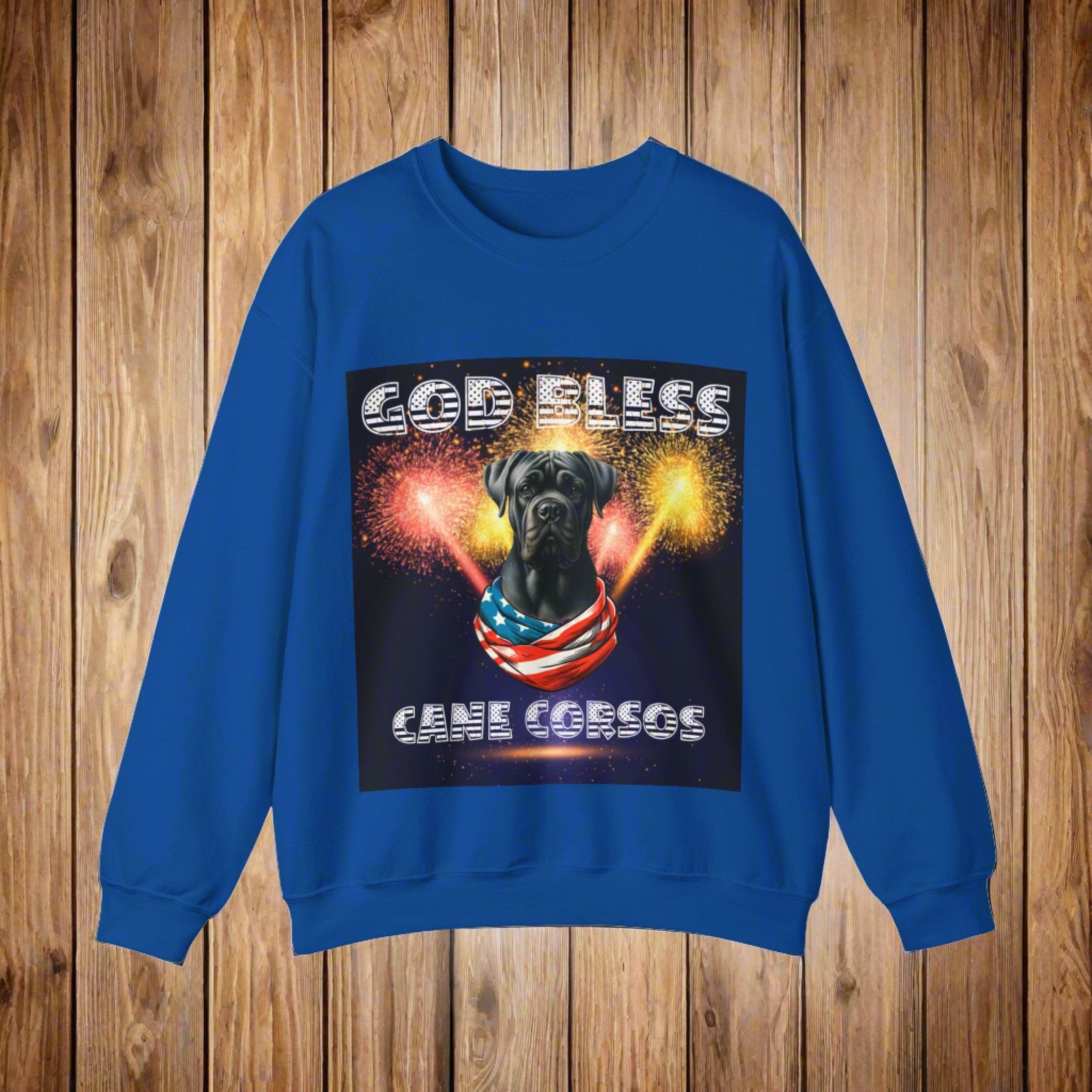 God Bless Cane Corso Patriotic Unisex Sweatshirt Heavy Blend™ Crewneck | Paws Up Life, LLC