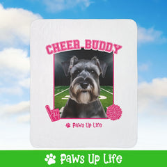 Miniature Schnauzer Football Cheer Buddy Cheerleading Dog Fleece Sherpa Blanket - Perfect for Snuggling and Cozy Napping | Paws Up Life, LLC