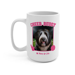 Black Old English Sheep Dog Football Cheer Buddy Cheerleading Dog 15oz Large Coffee Mug Ceramic Drinkware Tea Washable | Paws Up Life, LLC