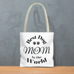 Best Dog Mom In The World Canvas Bag: Stylish Tote for Proud Pet Moms - Tote Bag (AOP)| Mother's Day| Birthday| Christmas| Gift For Her| New Puppy| Pet Adoption| Dog Mom | Paws Up Life, LLC