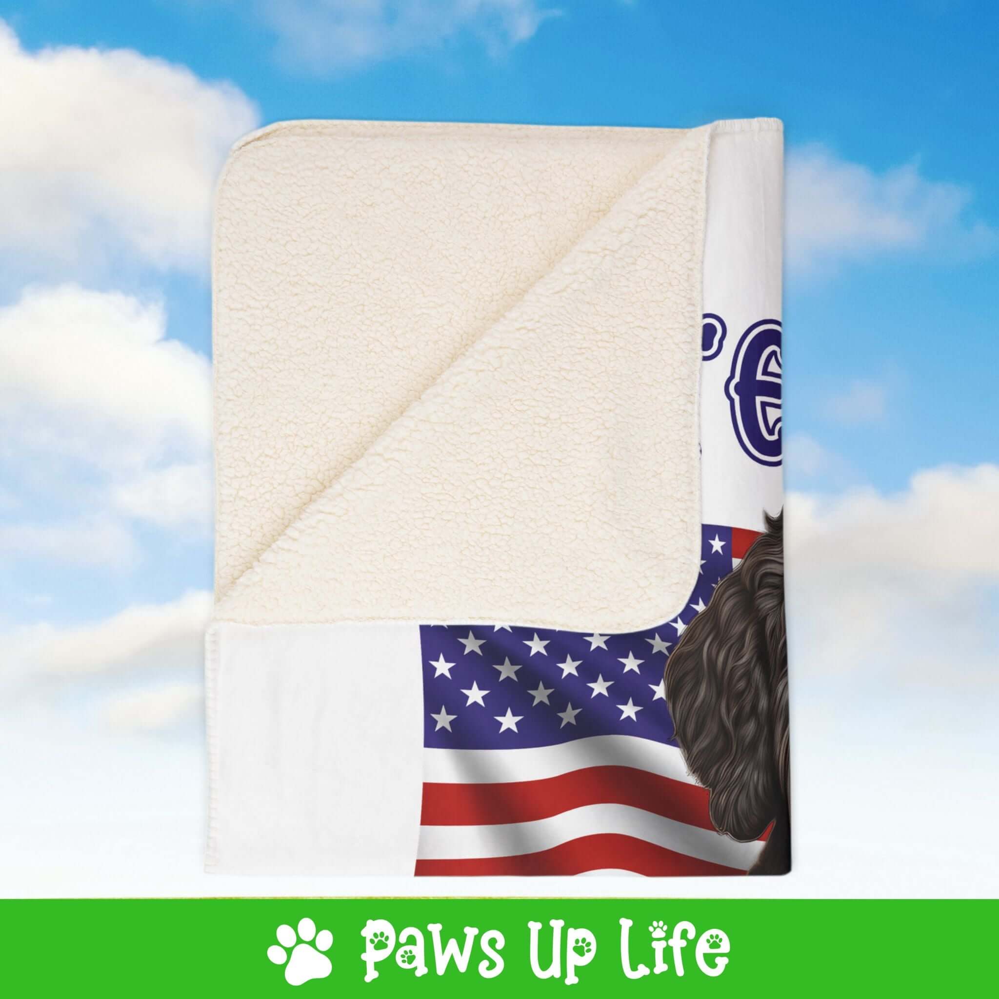 Portuguese Water Dog Patriotic Blanket