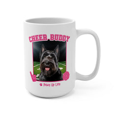 Black Scottish Terrier Football Cheer Buddy Cheerleading Dog 15oz Large Coffee Mug Ceramic Drinkware Tea Washable | Paws Up Life, LLC