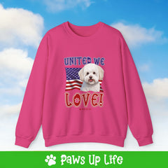 Bichon Frise Dog United We Love Dog Crewneck Sweatshirt, Unisex Gift for Animal Lovers, Dog Mom Dad Sweatshirt, Cute Dog Lover Apparel, Fun Pet | Paws Up Life, LLC