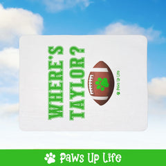 Where's Taylor Football Fleece Sherpa Blanket - Perfect for Snuggling and Cozy Napping | Paws Up Life, LLC