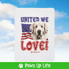 Great Pyrenees Dog United We Love Fleece Sherpa Blanket - Perfect for Snuggling and Cozy Napping | Paws Up Life, LLC