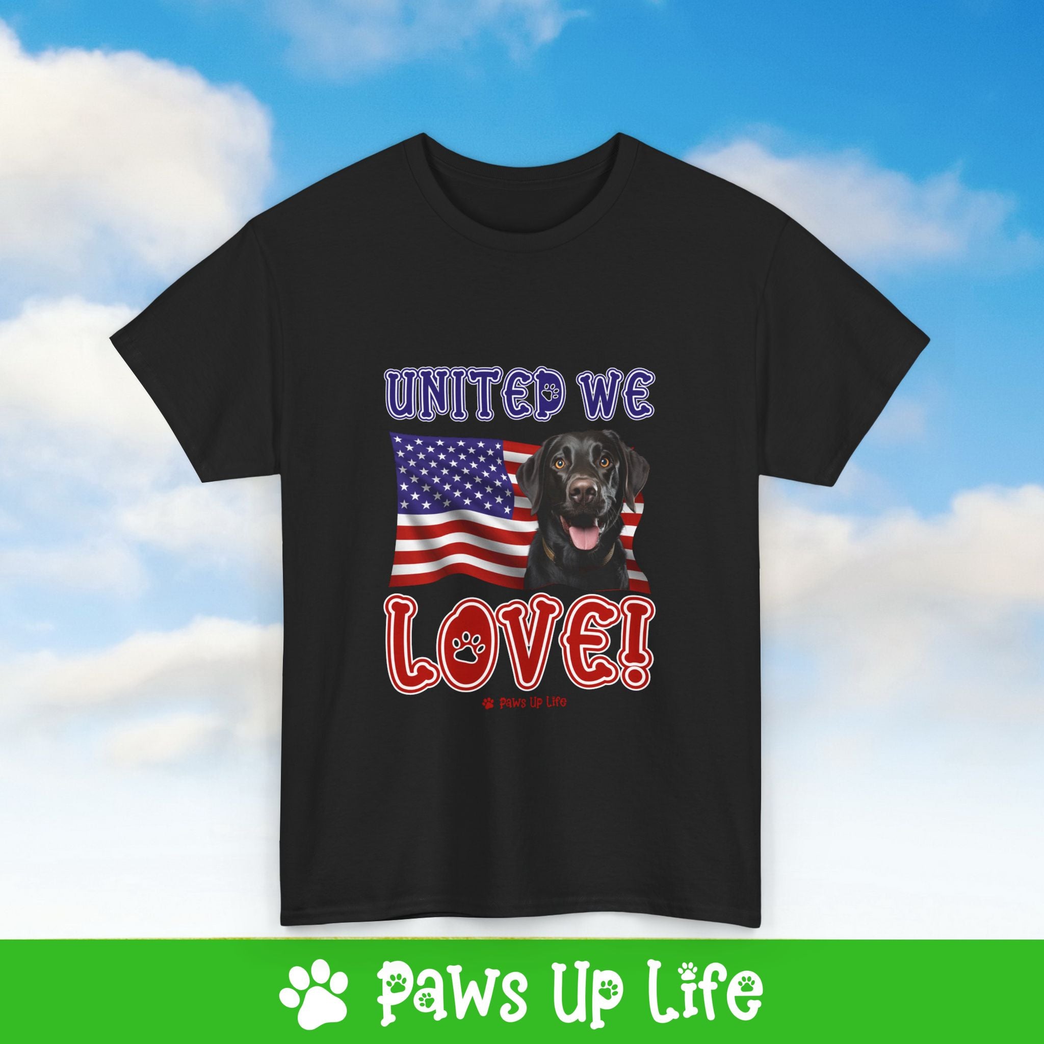 Black Lab Labrador Retriever Dog United We Love Dog Tee, Shirt, Unisex Pet Lover Gift, Dog Mom Dad Tshirt, Animal Rescue Advocate, Cute Puppy Graphic Top Classic Collar