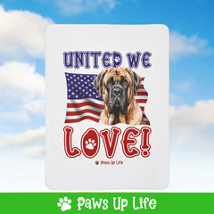 Mastiff Dog United We Love Fleece Sherpa Blanket - Perfect for Snuggling and Cozy Napping | Paws Up Life, LLC