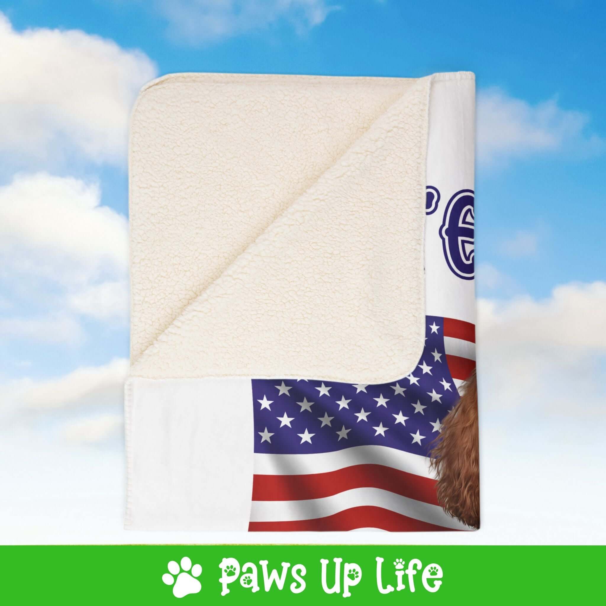 Poodle Patriotic Blanket