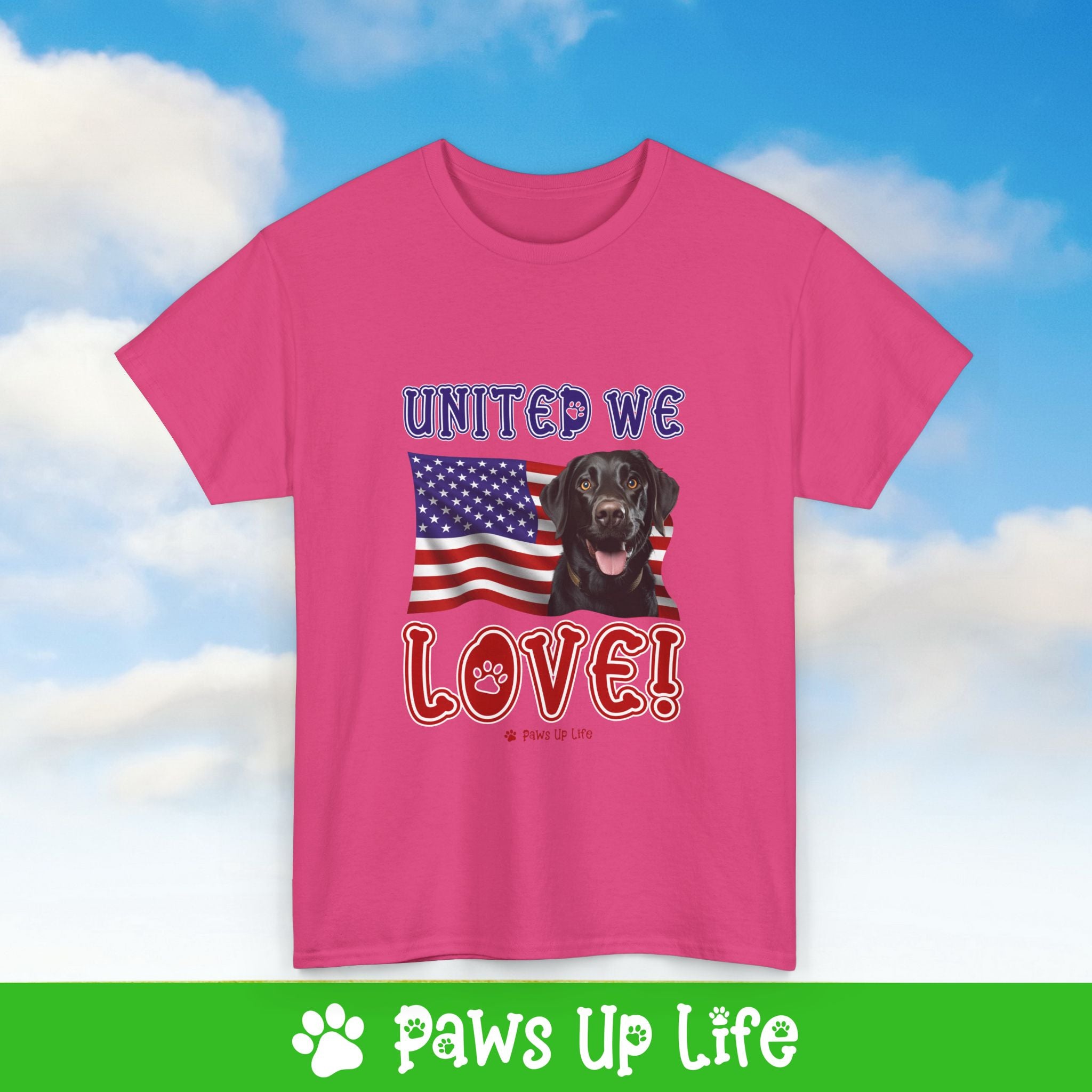 Black Lab Labrador Retriever Dog United We Love Dog Tee, Shirt, Unisex Pet Lover Gift, Dog Mom Dad Tshirt, Animal Rescue Advocate, Cute Puppy Graphic Top Classic Collar | Paws Up Life, LLC