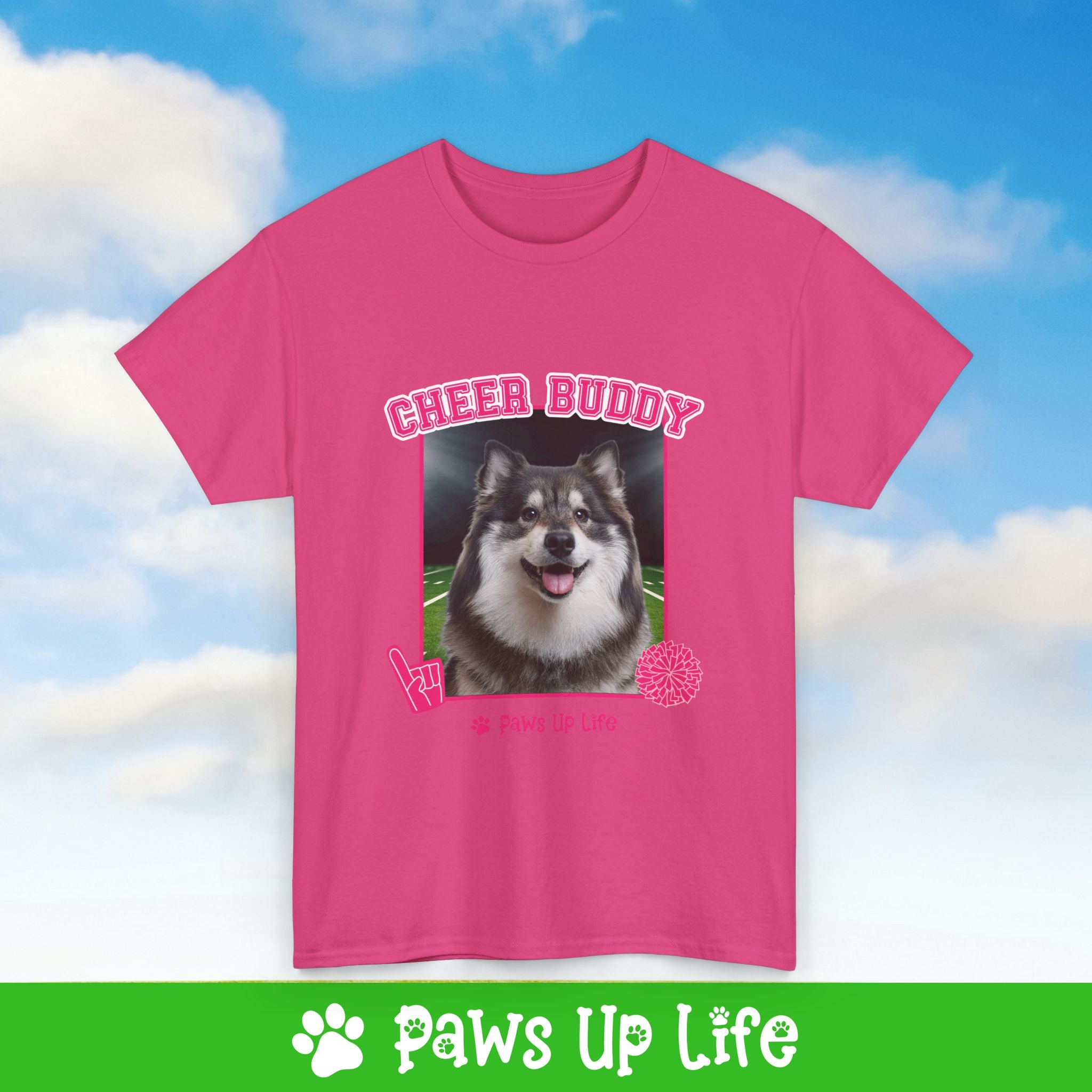 Finnish Lapphund Football Cheer Buddy Cheerleading Dog Tee, Shirt, Unisex Pet Lover Gift, Dog Mom Dad Tshirt, Animal Rescue Advocate, Cute Puppy Graphic Top Classic Collar | Paws Up Life, LLC