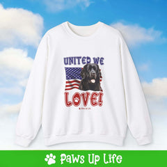 Newfoundland Dog United We Love Dog Crewneck Sweatshirt, Unisex Gift for Animal Lovers, Dog Mom Dad Sweatshirt, Cute Dog Lover Apparel, Fun Pet | Paws Up Life, LLC