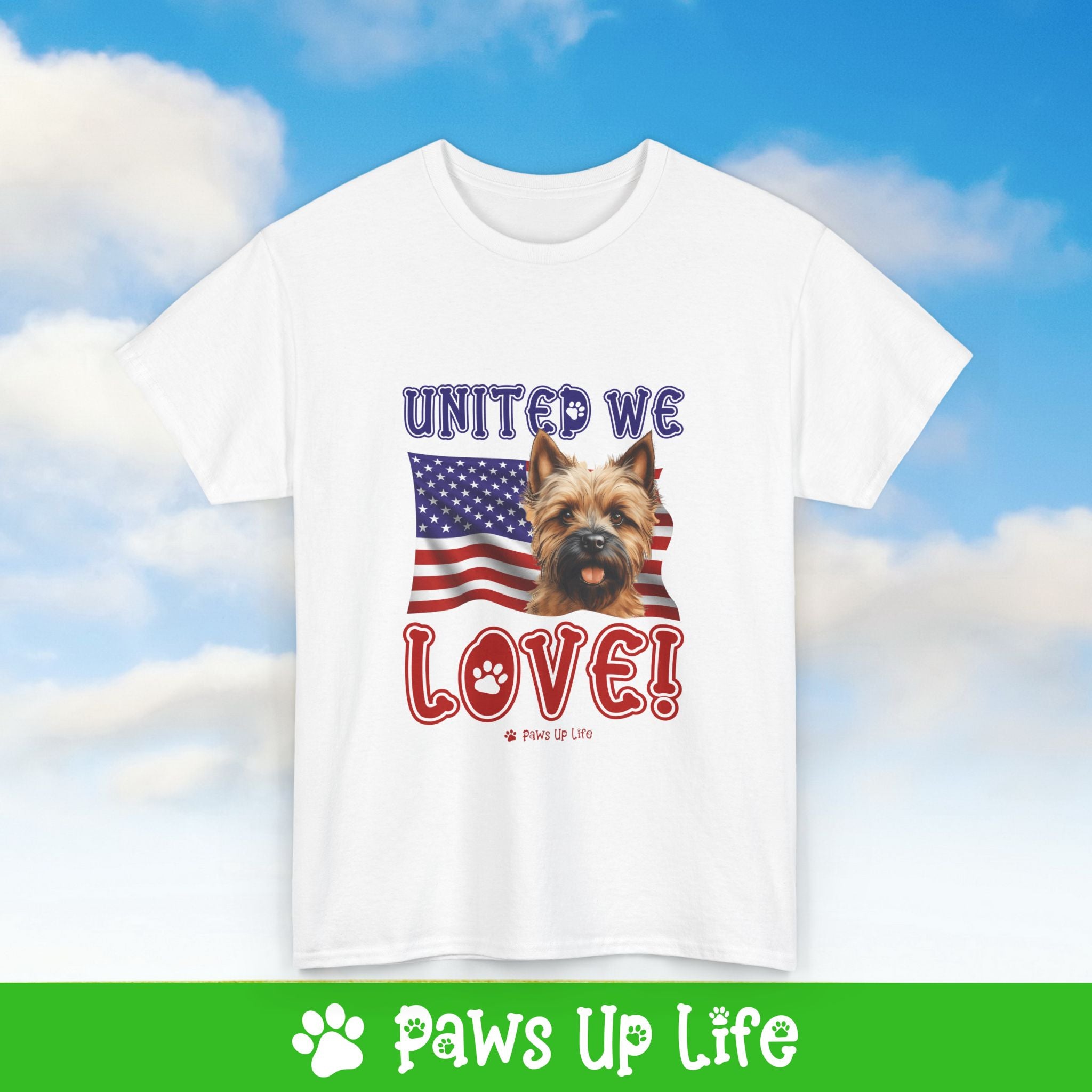 Cairn Terrier Dog United We Love Dog Tee, Shirt, Unisex Pet Lover Gift, Dog Mom Dad Tshirt, Animal Rescue Advocate, Cute Puppy Graphic Top Classic Collar